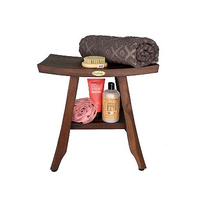 Satori 18" Teak Shower Bench With Shelf