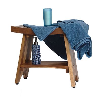 Natural Serenity 24" Shower Bench With Shelf