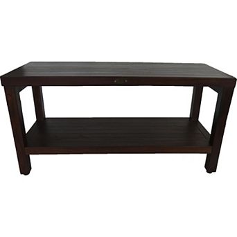 Eleganto 36"Teak Wood Shower Bench With Shelf