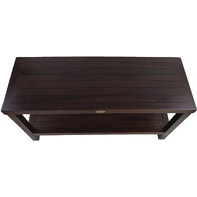 Eleganto 36"Teak Wood Shower Bench With Shelf