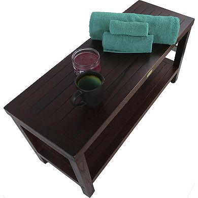 Eleganto 36"Teak Wood Shower Bench With Shelf