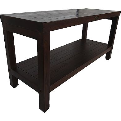 Eleganto 36"Teak Wood Shower Bench With Shelf