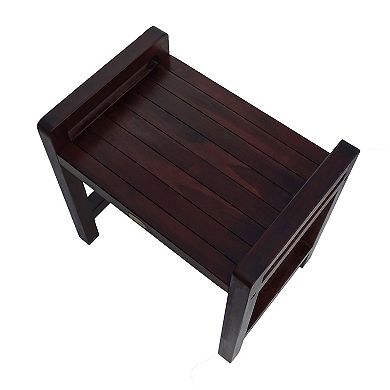  Eleganto 20" Teak Wood Shower Bench with LiftAide Arms