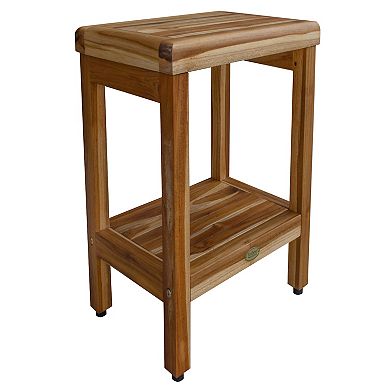 Eleganto 18" Teak Wood Shower Bench With Shelf