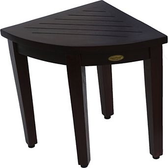 SnazzyCorner 18" Teak Wood Shower Corner Stool