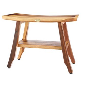 Satori 24" Natural EarthyTeak Shower Bench With Storage Shelf
