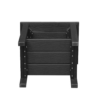 Zen 18" Black Recycled Faux Wood Shower Bench With Shelf