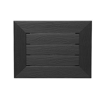 Zen 18" Black Recycled Faux Wood Shower Bench With Shelf