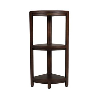 SnazzyCorner 32" Teak Wood 3 tier Corner Shower Shelf