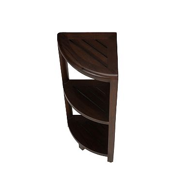 SnazzyCorner 32" Teak Wood 3-Tier Corner Shower Shelf 