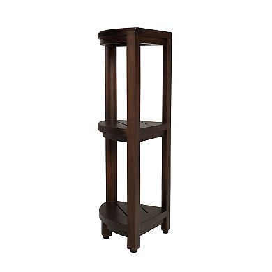 SnazzyCorner 32" Teak Wood 3-Tier Corner Shower Shelf 