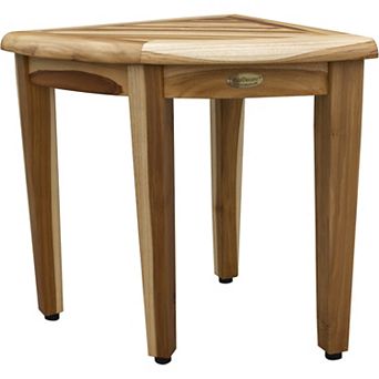 SnazzyCorner 18" Teak Wood Wide Corner Shower Bench