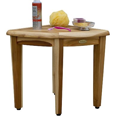 SnazzyCorner 18" Teak Wood Wide Corner Shower Bench