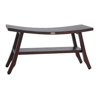 Satori 34" Teak Shower Bench With Shelf