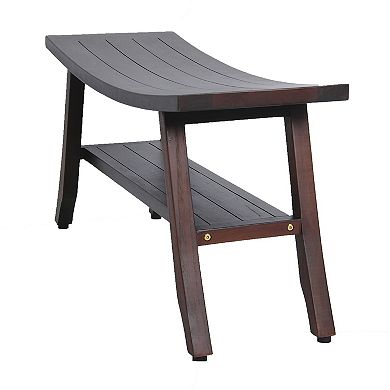 Satori 34" Teak Shower Bench With Shelf