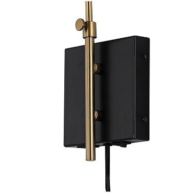 Max Swing Arm Modern Midcentury Iron Usb Charging Port Led Sconce