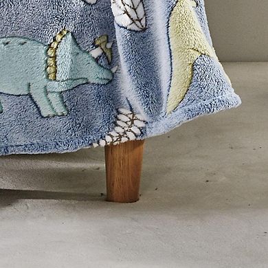 Blue Do Friends Micro Plush Decorative All Season Throw Blanket Featurg Cute And Colorful Dosaurs
