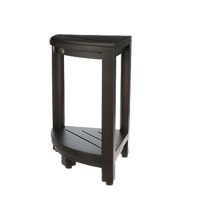 SnazzyCorner 18" Teak Wood Corner Shower Bench With Shelf 