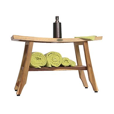 Satori 28" Natural Shower Bench With Storage Shelf