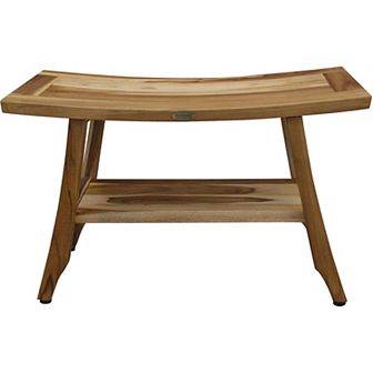 Satori 28" Natural Shower Bench With Storage Shelf