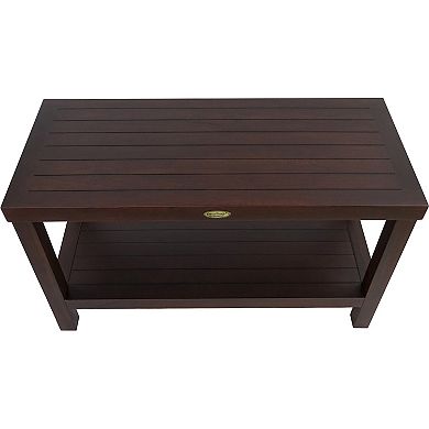 Eleganto 30" Teak Wood Shower Bench With Shelf