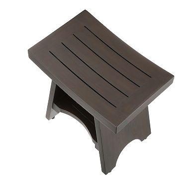 Serenity 18" Teak Shower Bench With Shelf