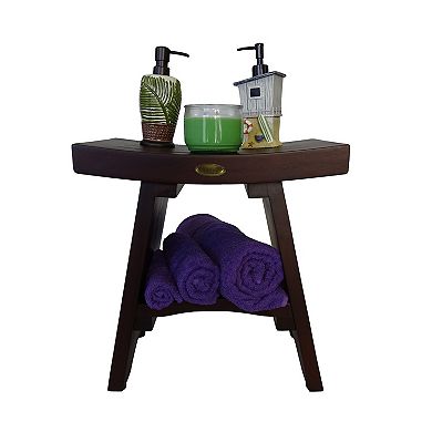 Serenity 18" Teak Shower Bench With Shelf