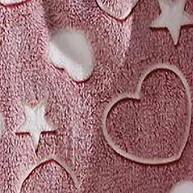 My Heart Star Micro Plush Decorative All Season Throw Blanket Lovely Heart-shaped Stars