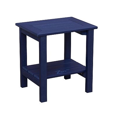 Zen 18"  Navy Recycled Faux Wood Shower Bench With Shelf