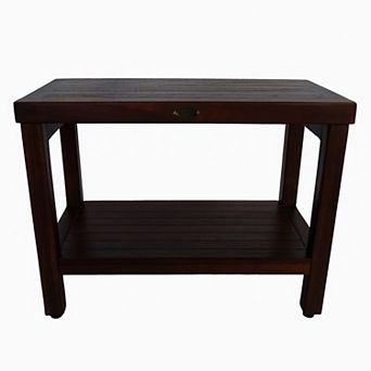 Eleganto 24" Teak Wood Shower Bench With Shelf