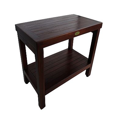 Eleganto 24" Teak Wood Shower Bench With Shelf