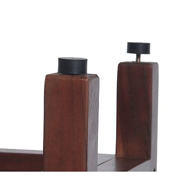 Eleganto 20" Teak Wood Shower Bench WIth LiftAide Arms And Shelf