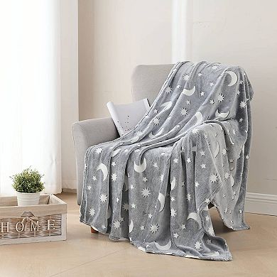 Star Moon Micro Plush Decorative All Season Throw Blanket Cozy Nights And Stylish Décor