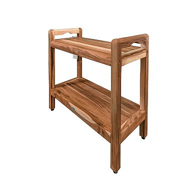 Eleganto 30" teak Wood Shower Bench With LiftAide Arms And Shelf