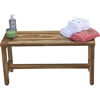 Eleganto 35" Teak Wood Shower Bench With Shelf