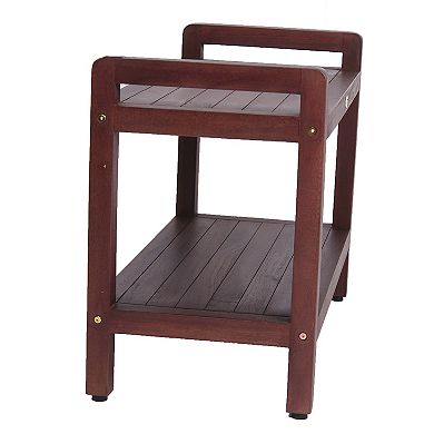 Eleganto 30" Teak Wood Shower Bench With LiftAide Arms And Shelf