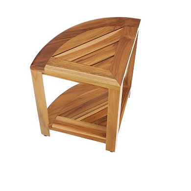 SnazzyCorner 18" Teak Wood Corner Shower Shaving Stool