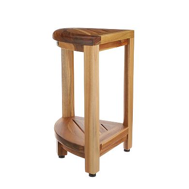 SnazzyCorner 18" Teak Wood Corner Shower Shaving Stool