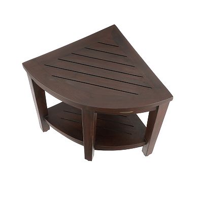 SnazzyCorner 18" Teak Wood Corner Shower Bench