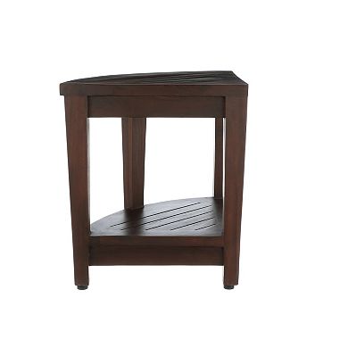 SnazzyCorner 18" Teak Wood Corner Shower Bench