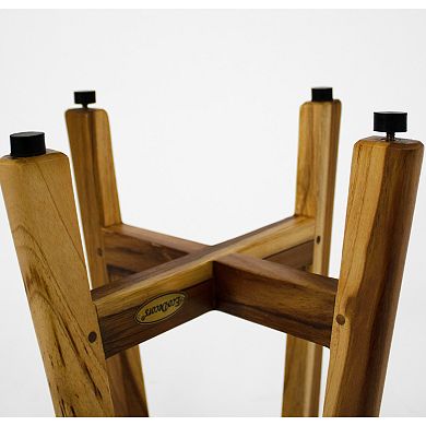 Shoji 18" Teak Wood Shower Stool With 12" Round Seat