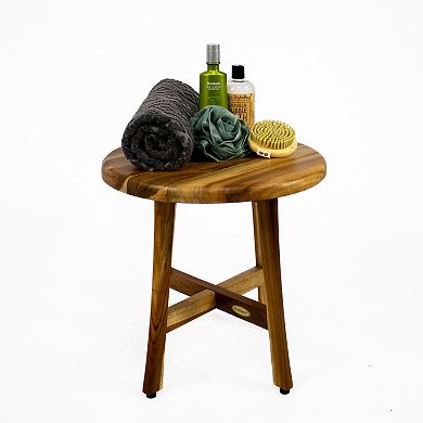 Shoji 18” Teak Wood Round Shower Seat or Side Table