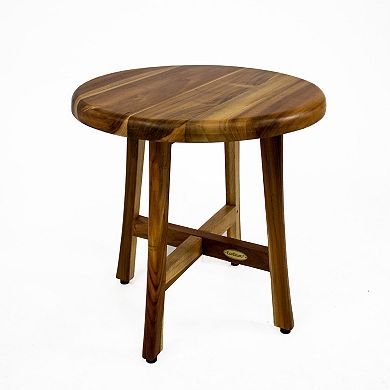 Shoji 18” Teak Wood Round Shower Seat or Side Table