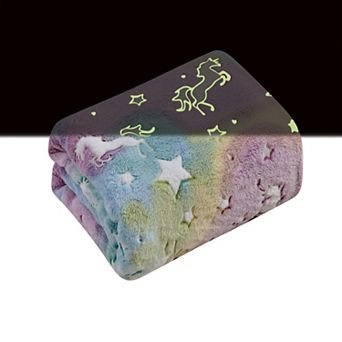Star Glow Unicorn Plush Decorative All Season Throw Blanket To Add Magic And Charm To Any Room