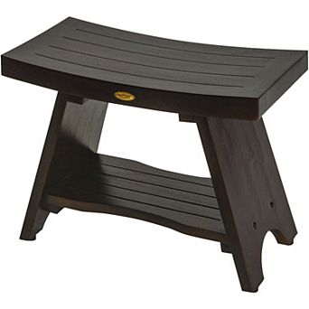 Serenity 24" Teak Shower Bench With Shelf