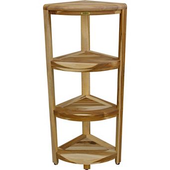 SnazzyCorner 38" teak Wood 4 tier Corner Shelf