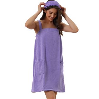 Womens Towel Wrap Bathrobe Spa Towels Robe With Adjustable Closure For Gym Shower