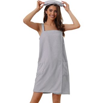 Womens Towel Wrap Bathrobe Spa Towels Robe With Adjustable Closure For Gym Shower