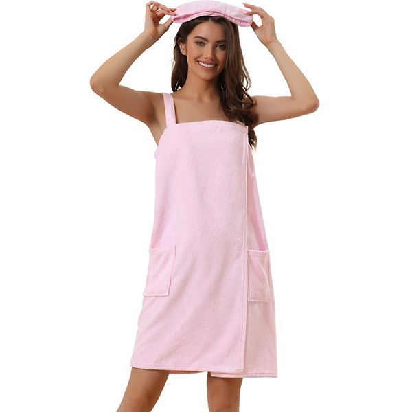 Womens Towel Wrap Bathrobe Spa Towels Robe With Adjustable Closure For