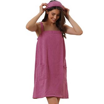 Womens Towel Wrap Bathrobe Spa Towels Robe With Adjustable Closure For Gym Shower
